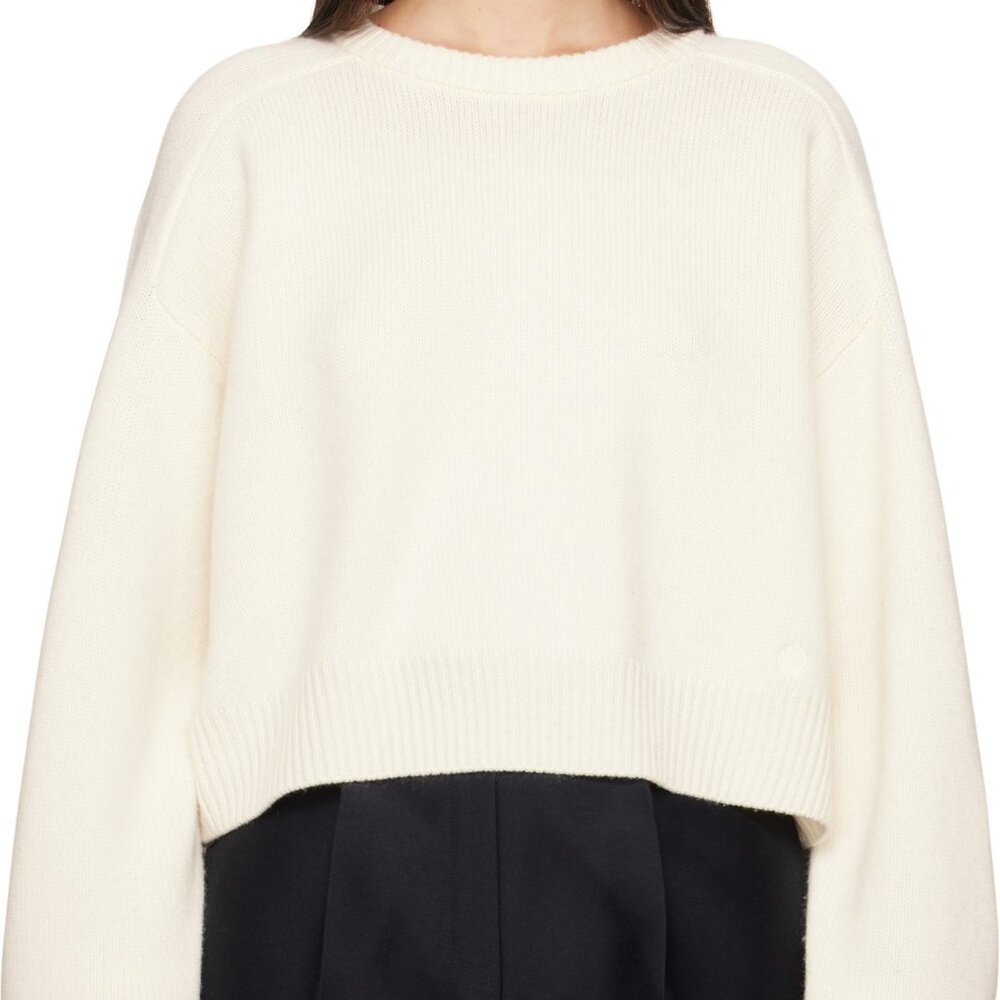 Loulou Studio "Bruzzi" Cream Cashmere & Wool Sweater - Size Medium - Picture 11 of 16
